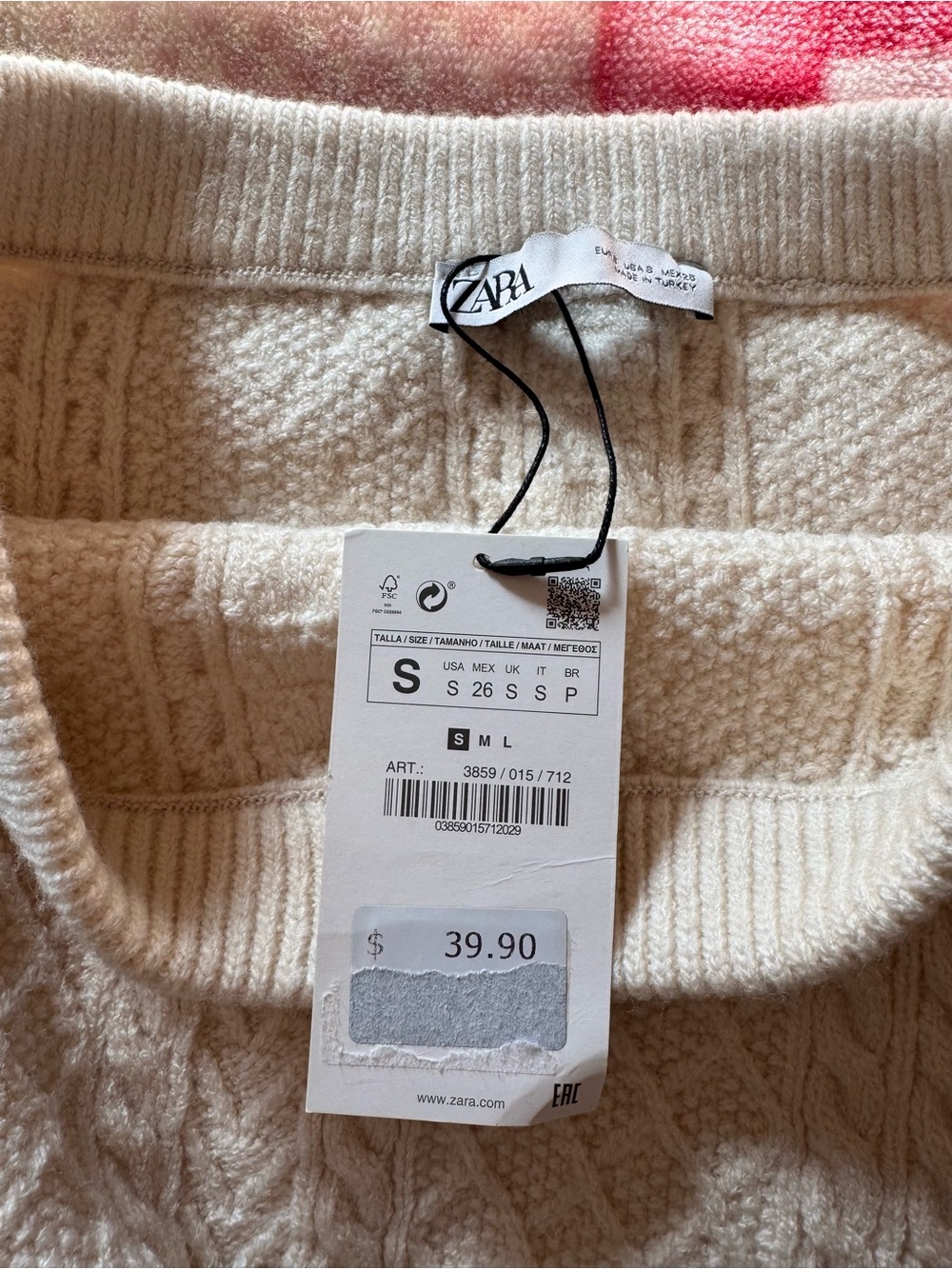 Zara Cream Cable & Bobble Knit Mini Skirt - Picture 4 of 4